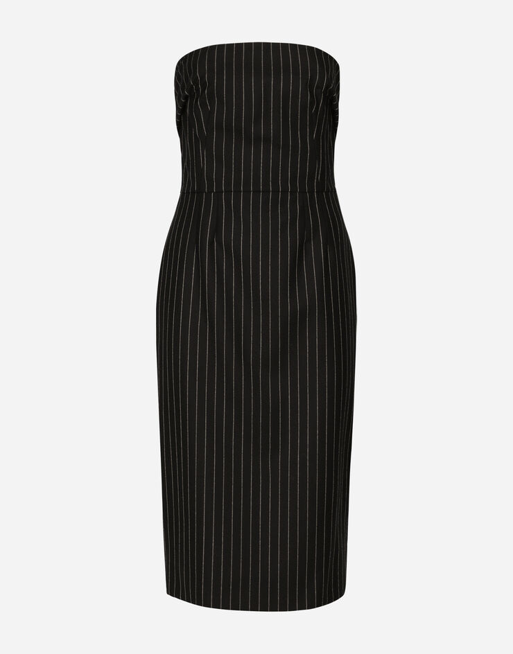 Dolce & Gabbana Woolen fabric pinstripe midi dress MULTICOLORED F6H8XTFR2XI