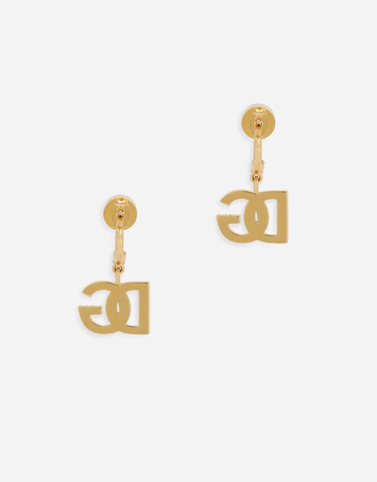 Dolce & Gabbana Серьги с логотипом DG и стразами золотой WEN6L1W1111