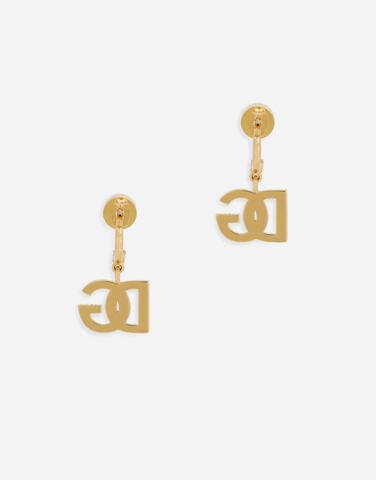 Dolce & Gabbana Pendientes con logotipo DG y strass Dorado WEN6L1W1111