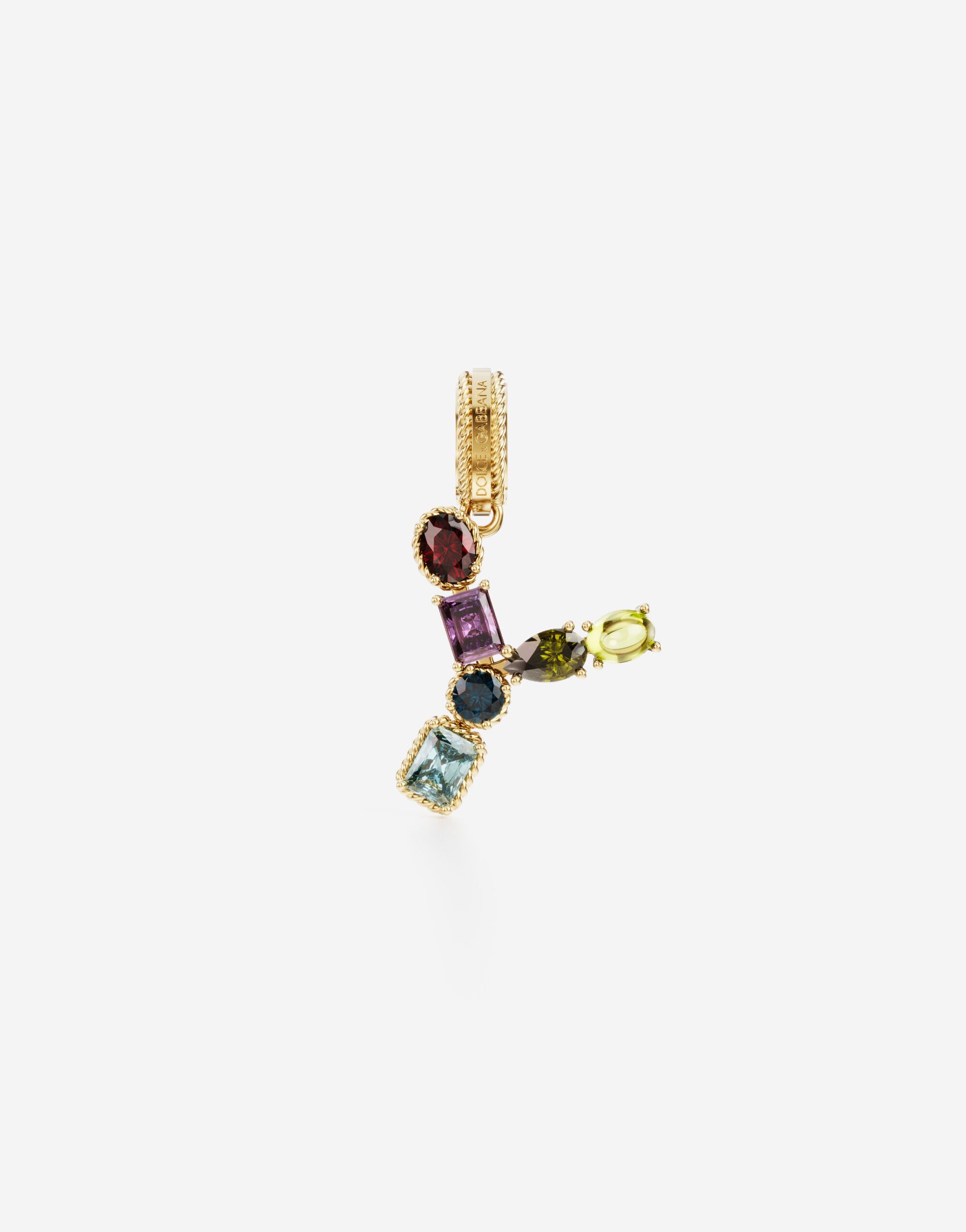 Dolce & Gabbana Rainbow alphabet Y 18 kt yellow gold charm with multicolor fine gems Gold WANR1GWMIXA