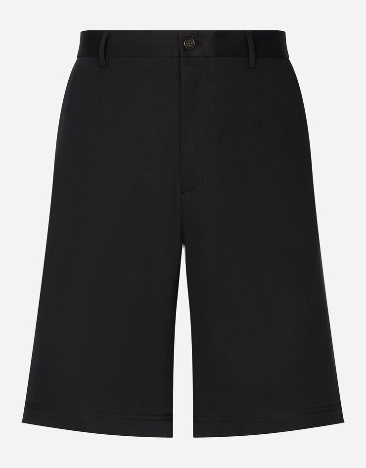 Dolce & Gabbana Bermudas de algodón elástico con placa con logotipo Azul GVC4HTFUFMJ