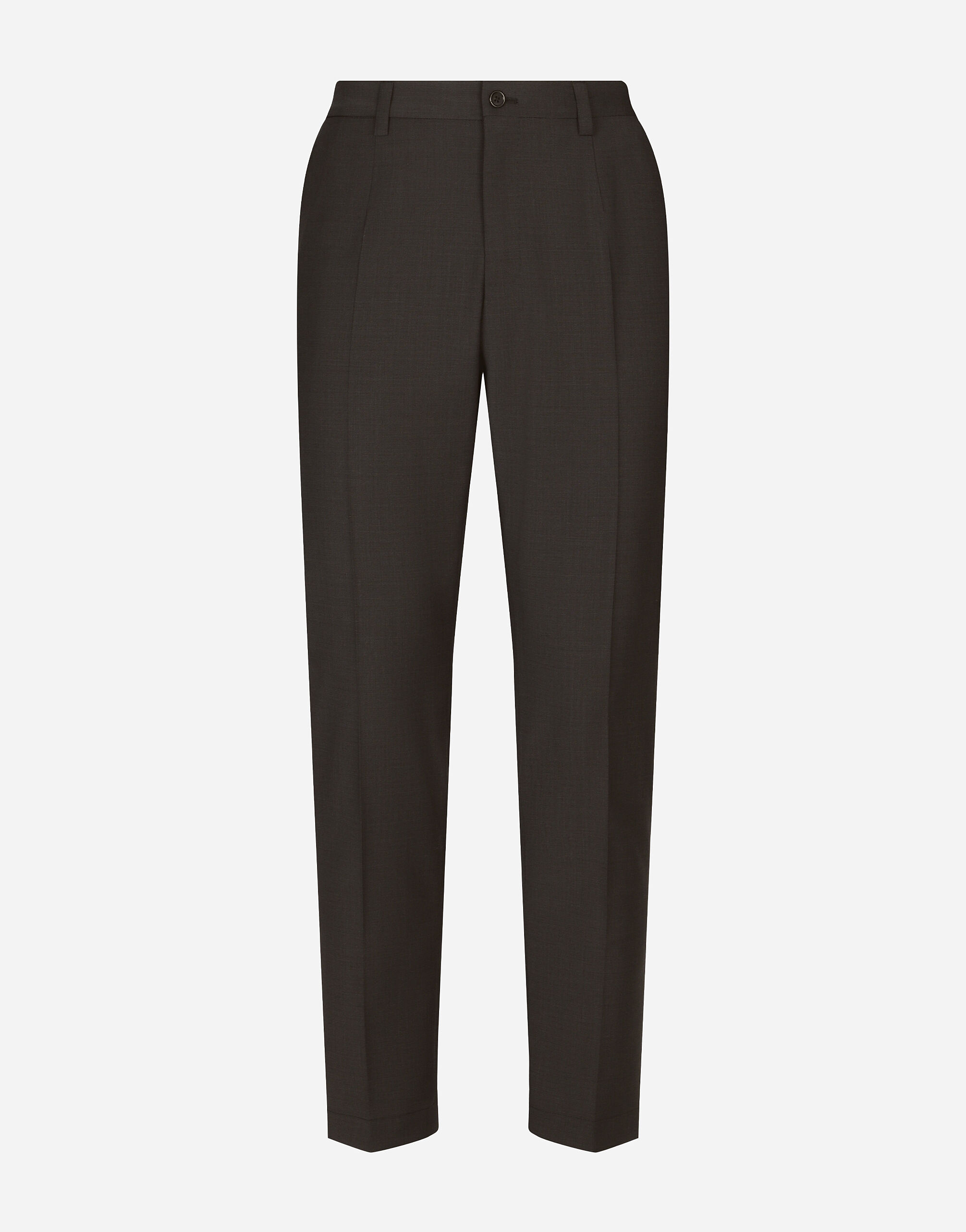 Stretch wool pants with DG embroidery
