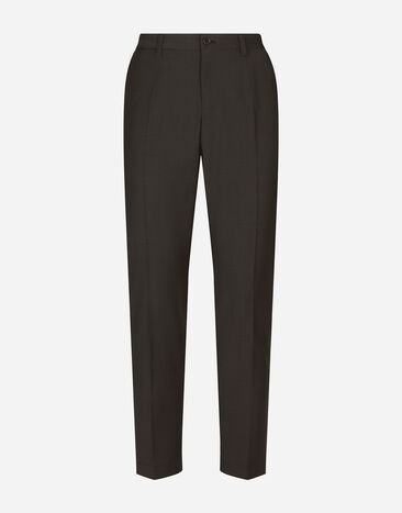 Dolce&Gabbana Stretch cotton pants with DG patch Blue GW13EZFURIR