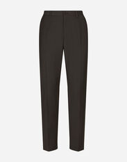 Dolce & Gabbana Stretch cotton pants with DG patch Grey GP01PTFU4LB