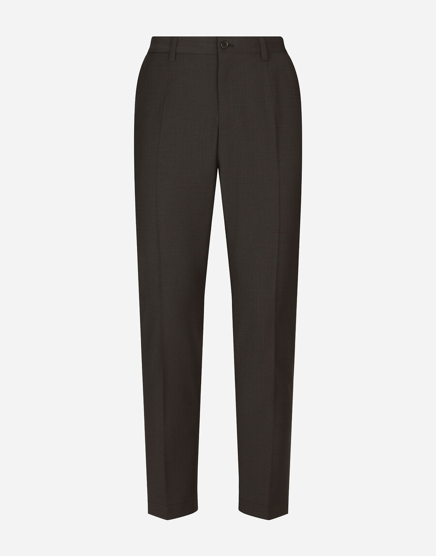 Stretch cotton pants with DG patch