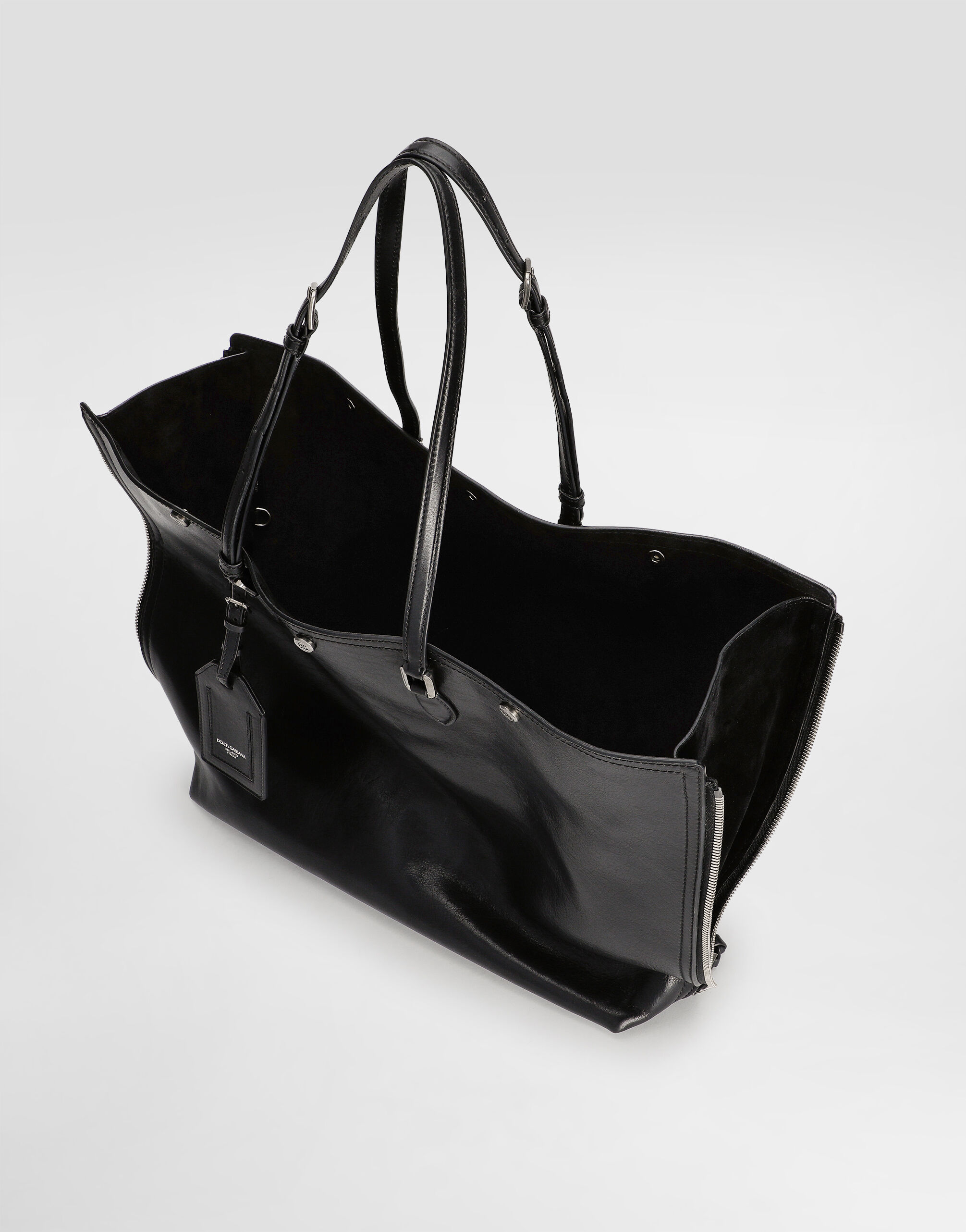 Blackのメンズ アテネ カーフスキン ショッピング バッグ | Dolce&Gabbana®