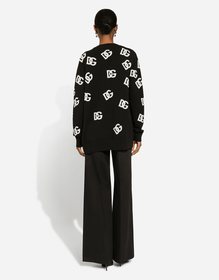 Dolce & Gabbana Cashmere cardigan with DG logo inlay Print FXJ36TJAWU0