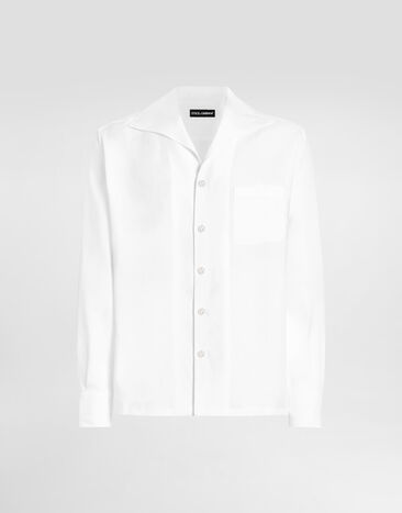 Dolce & Gabbana Long-sleeved linen shirt Multicolor G5MX5TFSA5W