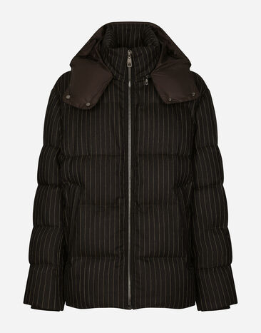 Dolce & Gabbana Quilted pinstripe wool jacket Black G9PB9LFUL89