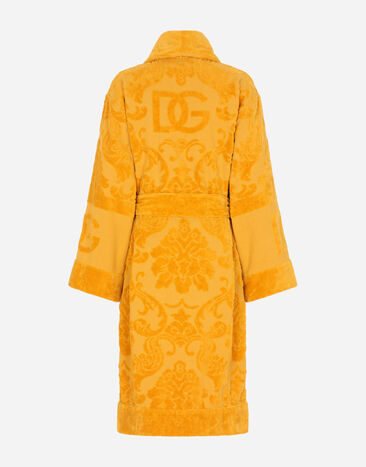 Dolce & Gabbana Bath Robe in Terry Cotton Jacquard Multicolor TCF009TCAGM