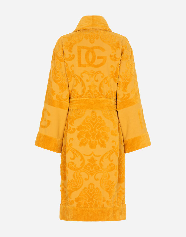 Dolce & Gabbana Bath Robe in Terry Cotton Jacquard Multicolor TCF009TCAGM