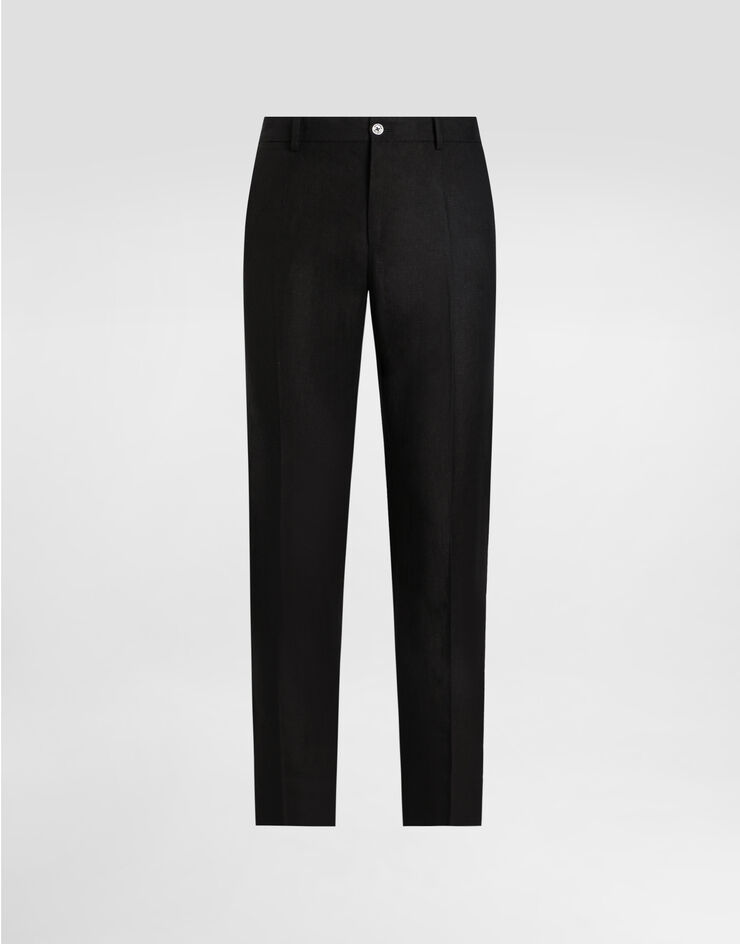 Dolce & Gabbana Pantaloni in lino Nero GY6FETGJ663