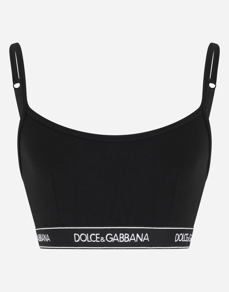 Dolce & Gabbana Бюстгальтер-брасьер из джерси с фирменной резинкой черный O1B29TFUEEY