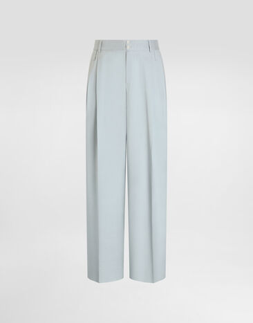 Dolce & Gabbana Shantung viscose trousers Dolce & Gabbana Shantung viscose trousers Azure GP0S2TFU9AW