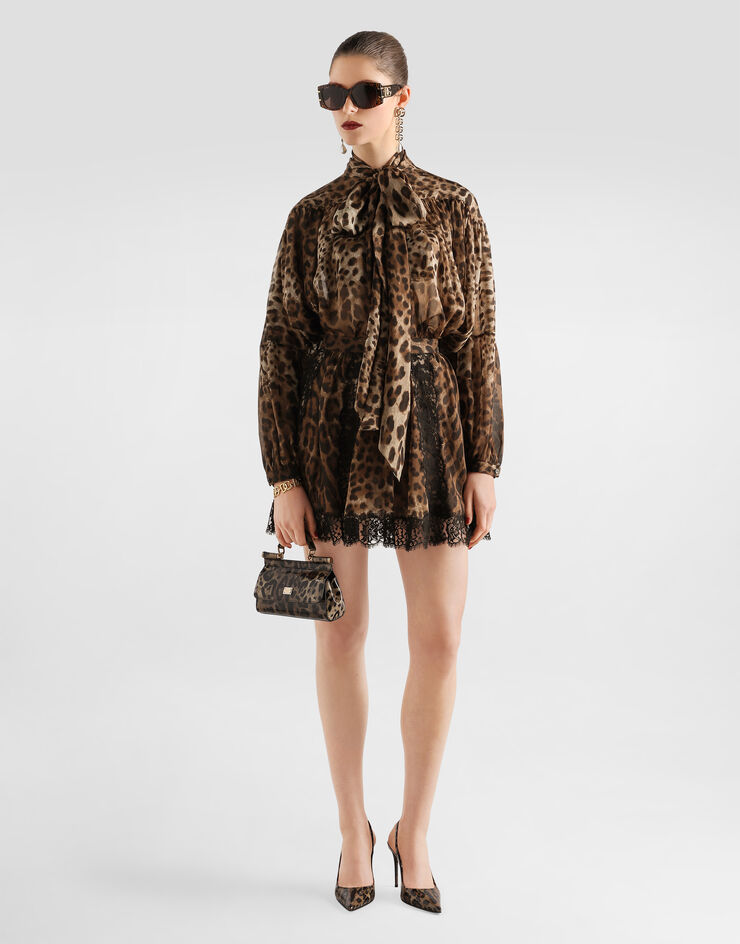 Dolce & Gabbana Leo-print chiffon skirt Print F4DCZTFS1AR