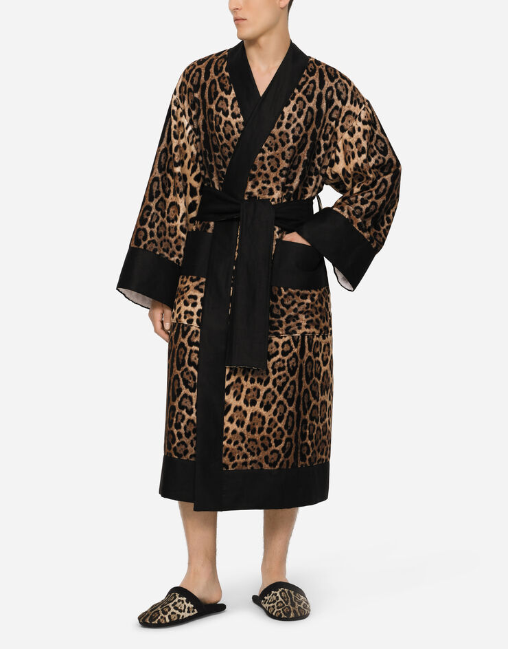 Dolce & Gabbana Terry Cotton Bath Robe Multicolor TCF010TCAH8