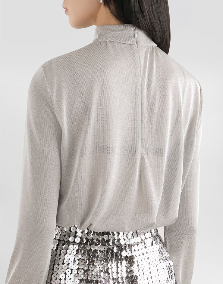 Dolce & Gabbana Lamé jersey top Dolce & Gabbana Lamé jersey top Silver F7BD6THU7WC