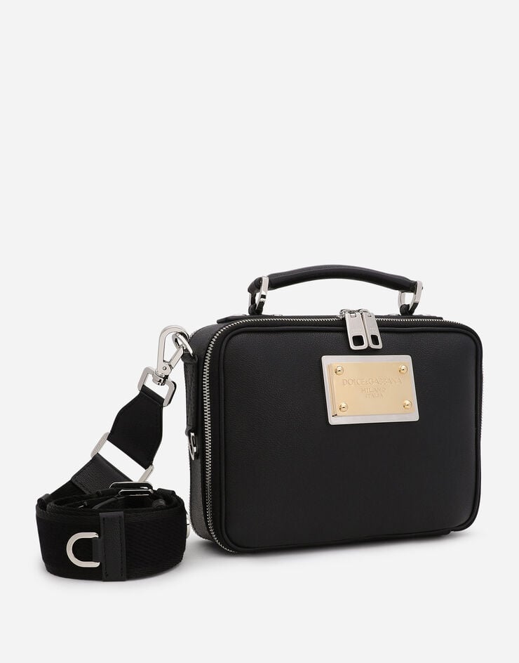 Dolce & Gabbana Grainy calfskin and nylon crossbody bag Black BM2052AD447