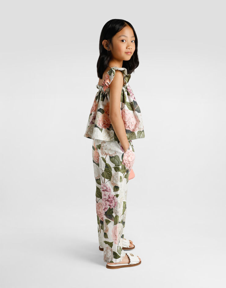 Dolce & Gabbana Hydrangea-print poplin top Multicolor L51N75HS5T6