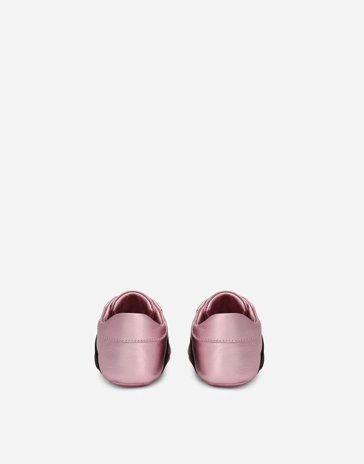 Dolce & Gabbana Newborn slip-on sneakers in laminated nappa leather Pink DK0142AA462