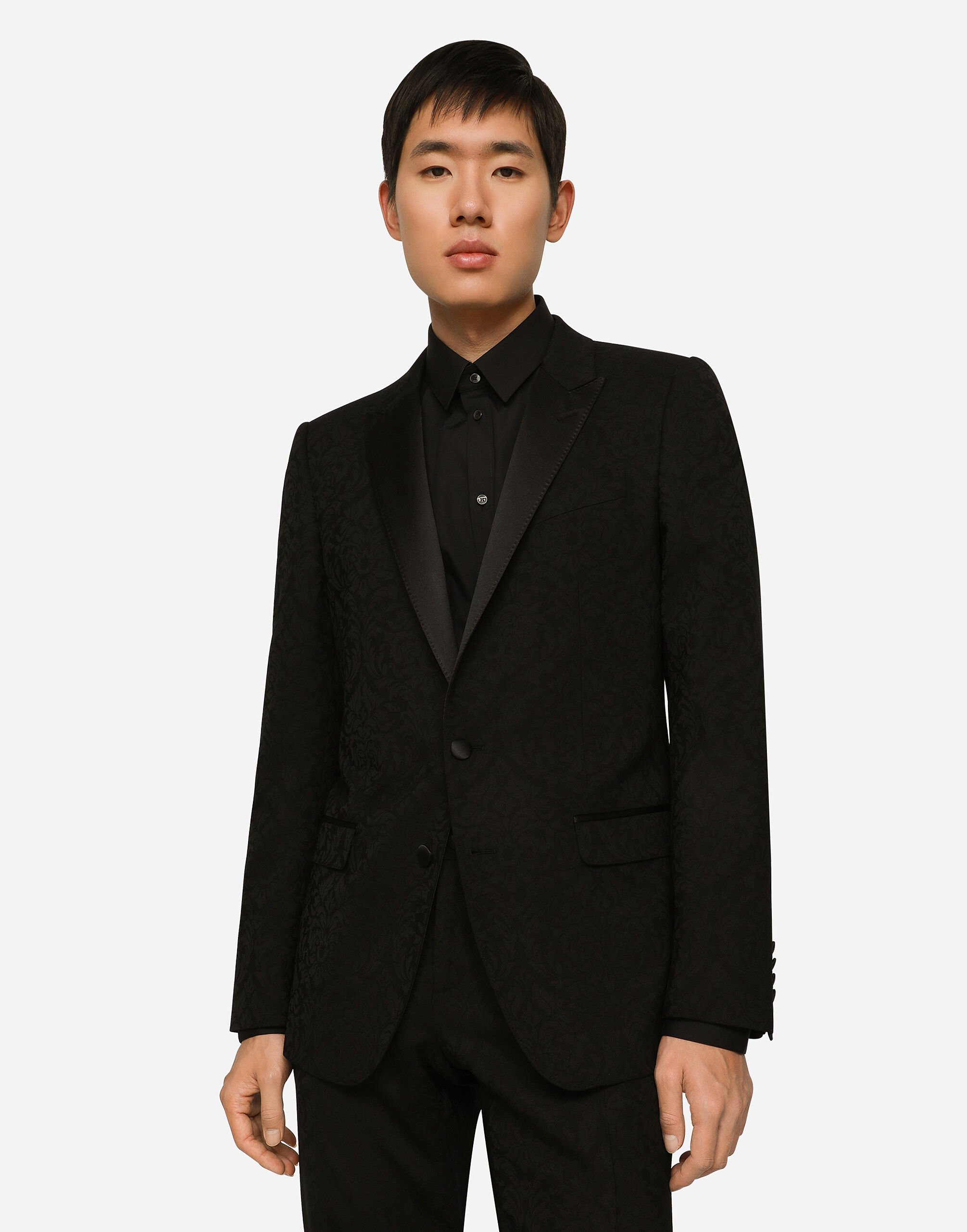 Wool jacquard Martini fit tuxedo suit Dolce Gabbana