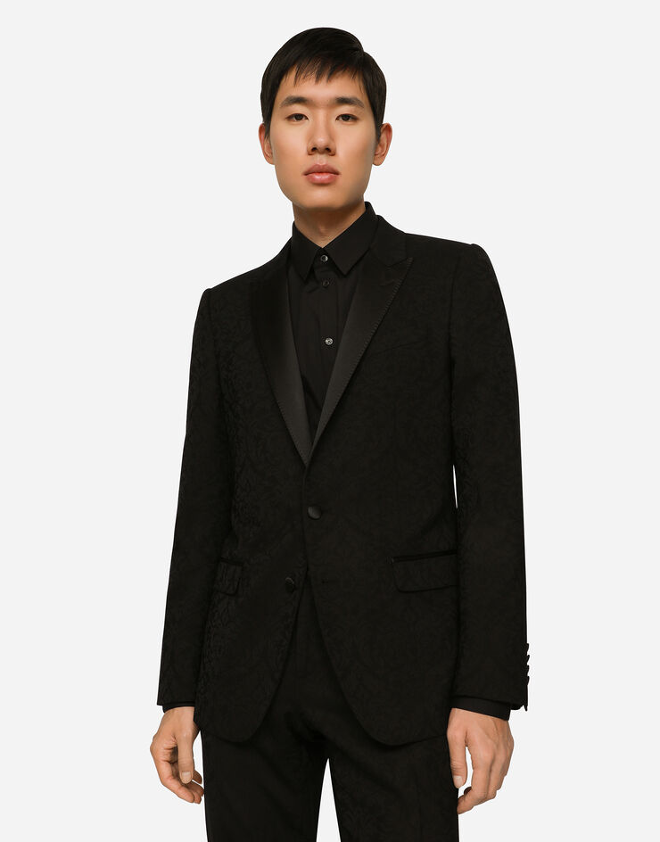Dolce & Gabbana Wool jacquard Martini-fit tuxedo suit Black GKPFMTFJBAI