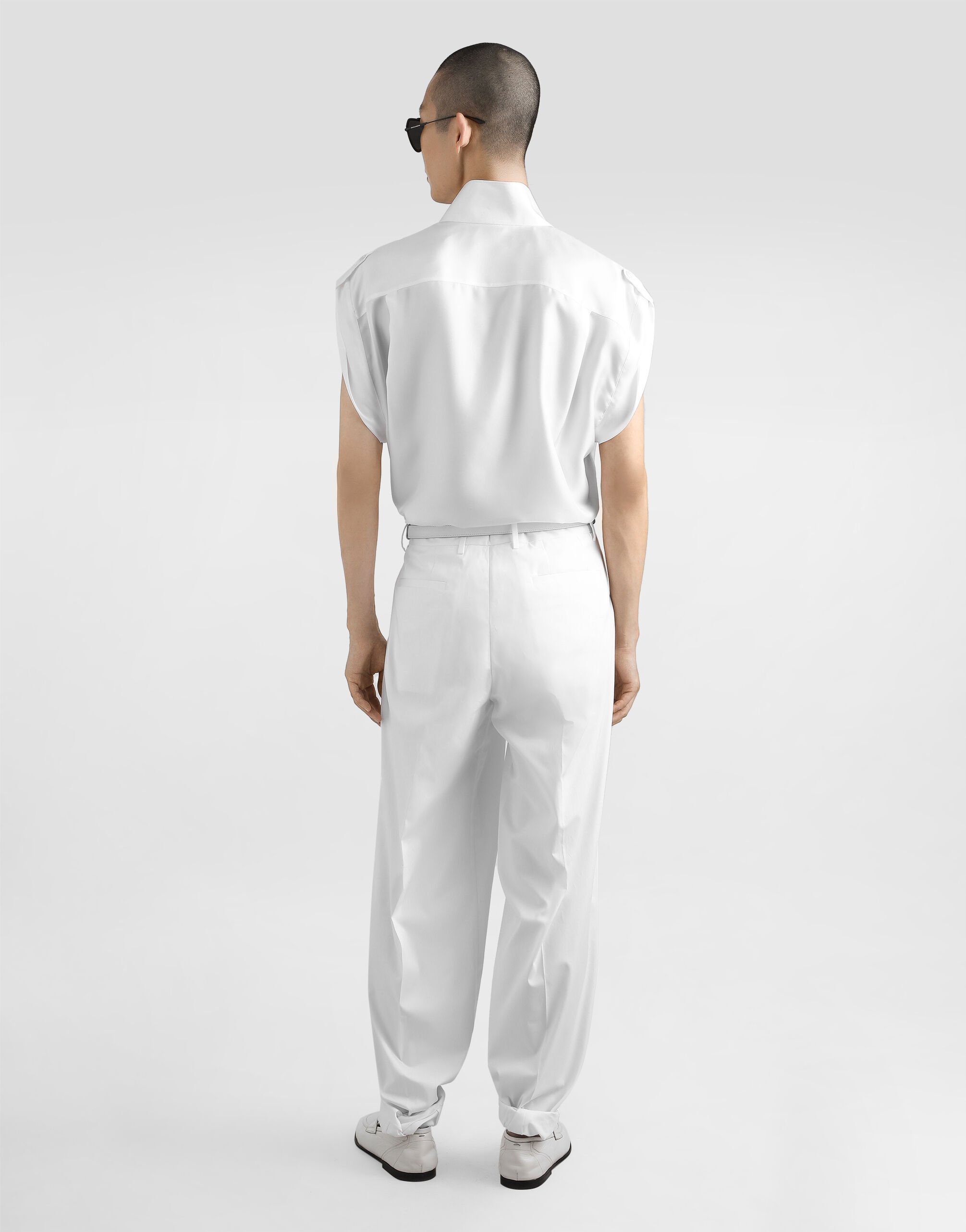 ホワイトのメンズ シルクツイル アロハシャツ | Dolce&Gabbana®