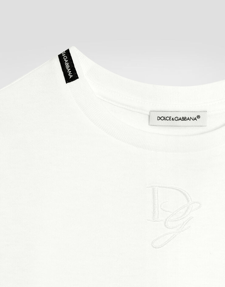 Dolce & Gabbana T-shirt in jersey con logo DG Bianco L4JTHUG7O7V