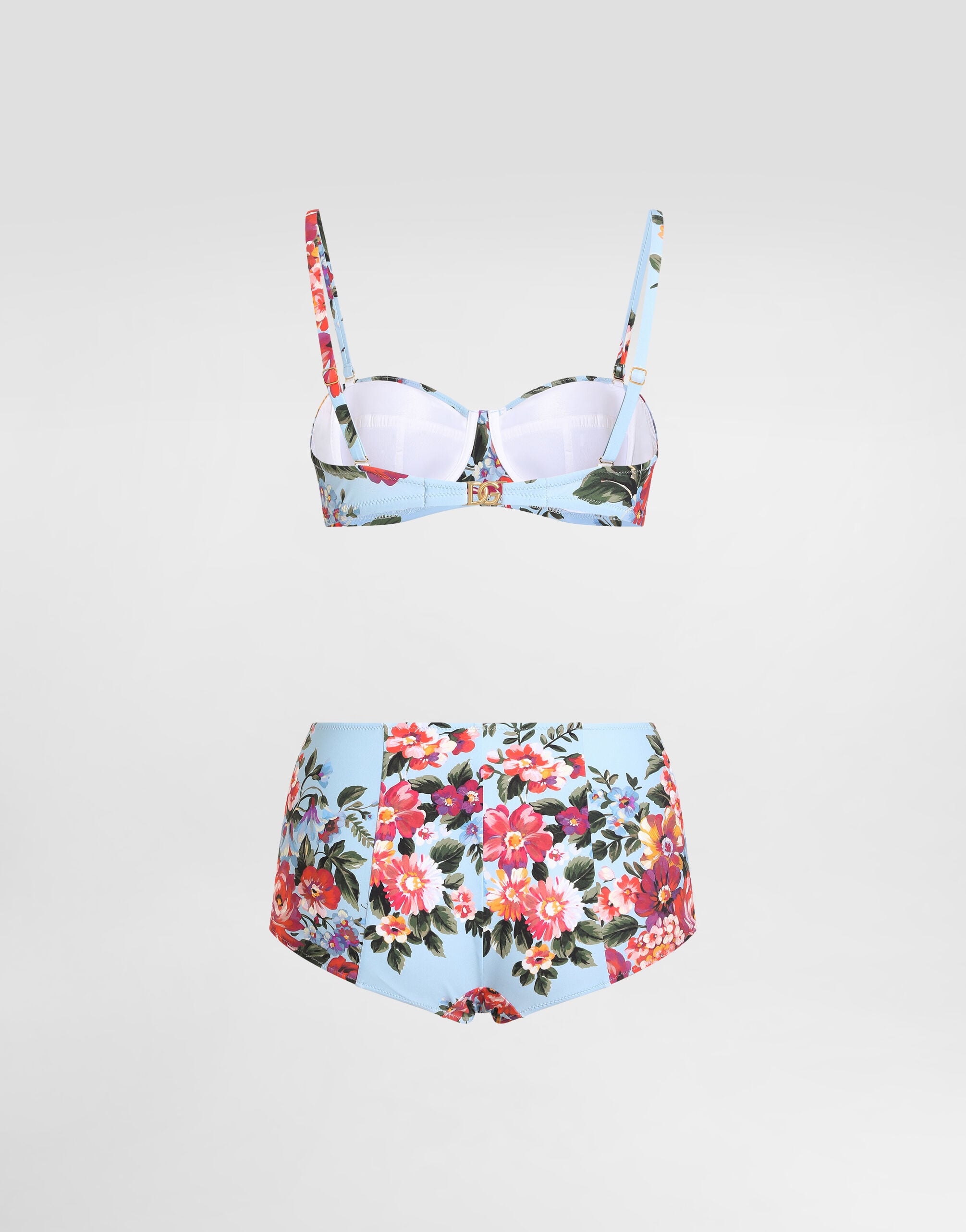 Flower bouquet-print balconette bikini in Multicolor for Women