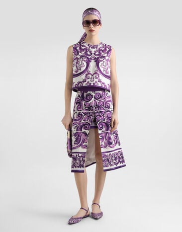 Dolce & Gabbana Majolica-print mat top Multicolor F7AU2TFP9AK