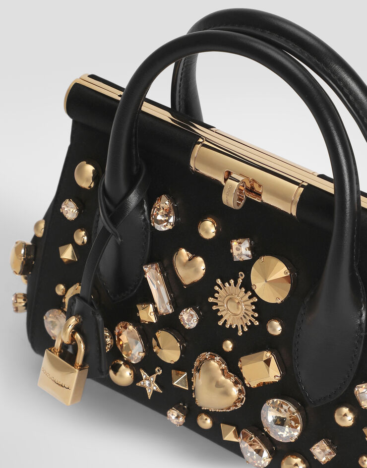 Dolce & Gabbana Day mini Marlene satin handbag with embroidery Dolce & Gabbana Day mini Marlene satin handbag with embroidery Black BB7744AY377