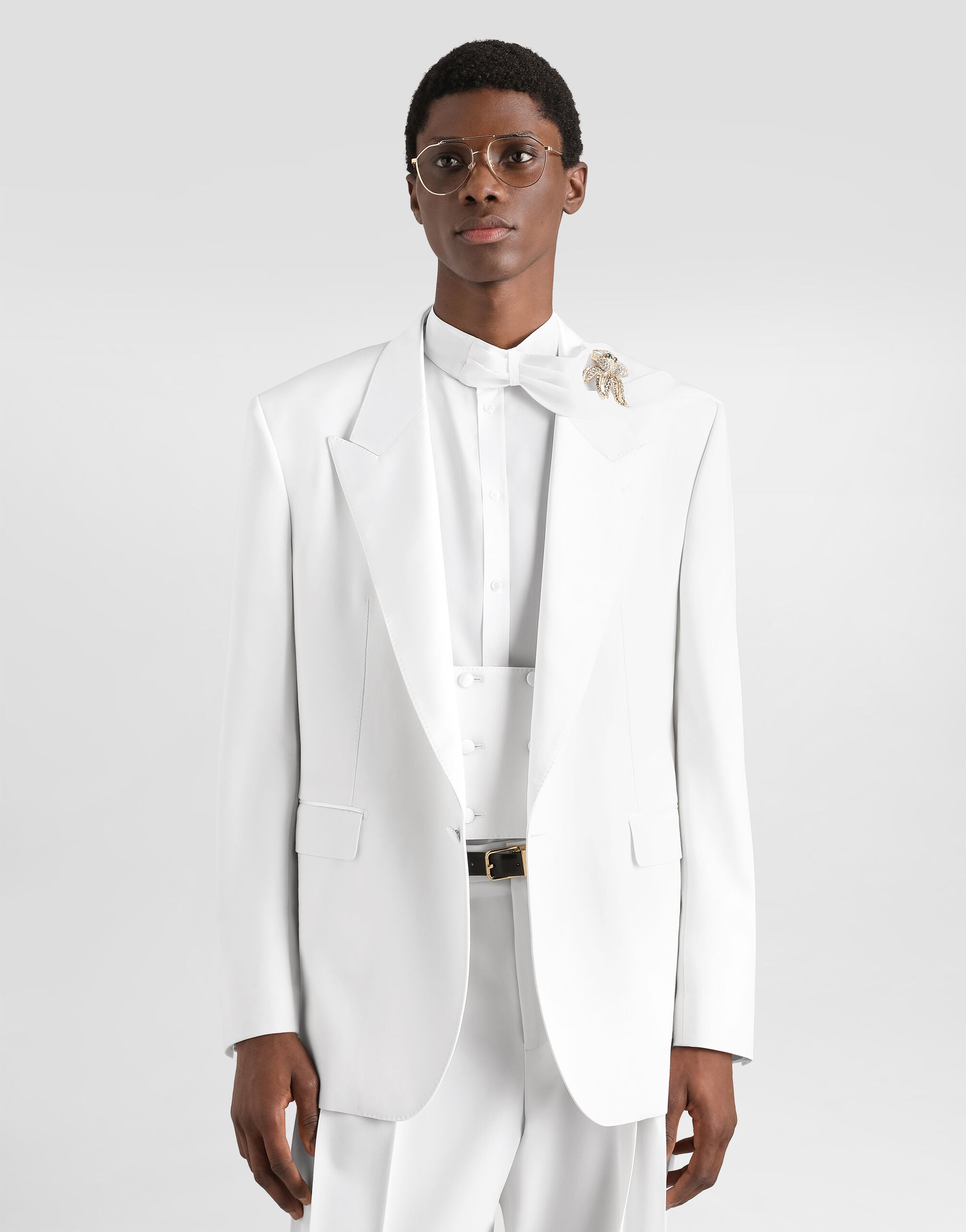 Palermo single-breasted tuxedo jacket in virgin wool - thumbnail 4
