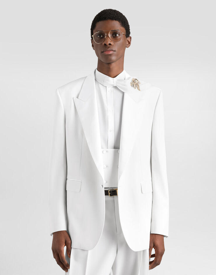Dolce & Gabbana Palermo single-breasted tuxedo jacket in virgin wool Dolce & Gabbana Palermo single-breasted tuxedo jacket in virgin wool G2VN6TGK464
