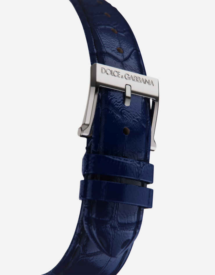 Dolce & Gabbana ساعة DG7 من الفولاذ مرصعة باللازورد والماس أزرق WWFE2SXSFLA