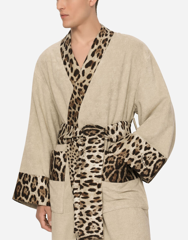 Dolce & Gabbana Cotton Terry Bathrobe Multicolor TCF010TCAGO