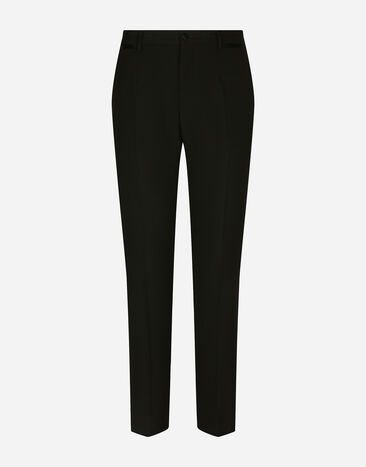Dolce & Gabbana Tailored stretch wool tuxedo pants Black GXR51TJCVM0