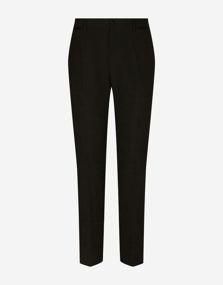 Dolce & Gabbana Pantalón de esmoquin de lana elástica Negro GWZXMTFUBFW