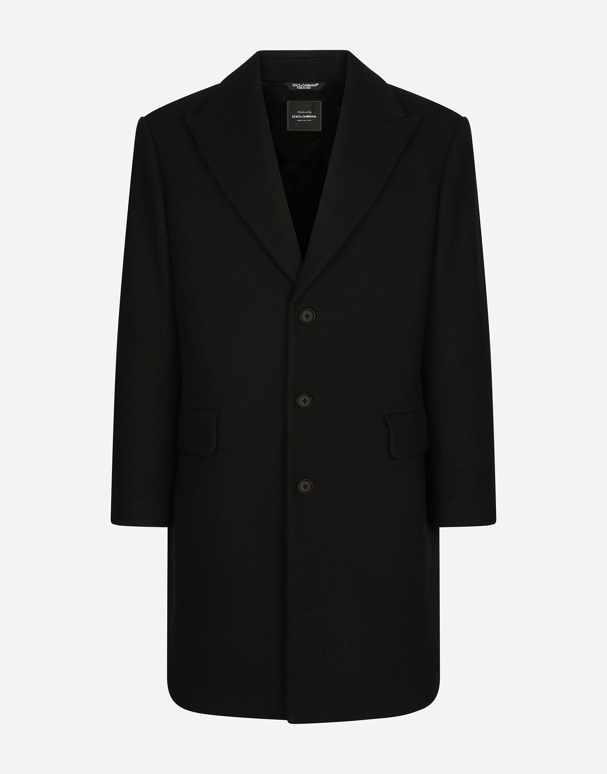 Dolce & Gabbana Single-breasted wool jersey coat Black G9PB9LFUL89