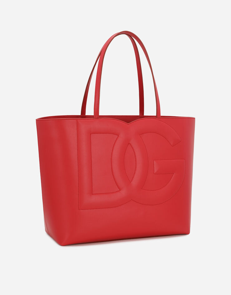 Dolce & Gabbana Cabas logo DG format moyen Rouge BB7338AW576