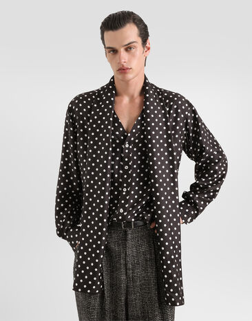 Dolce & Gabbana Polka dot-print silk twill Martini shirt Multicolor G5MI1TIS14C