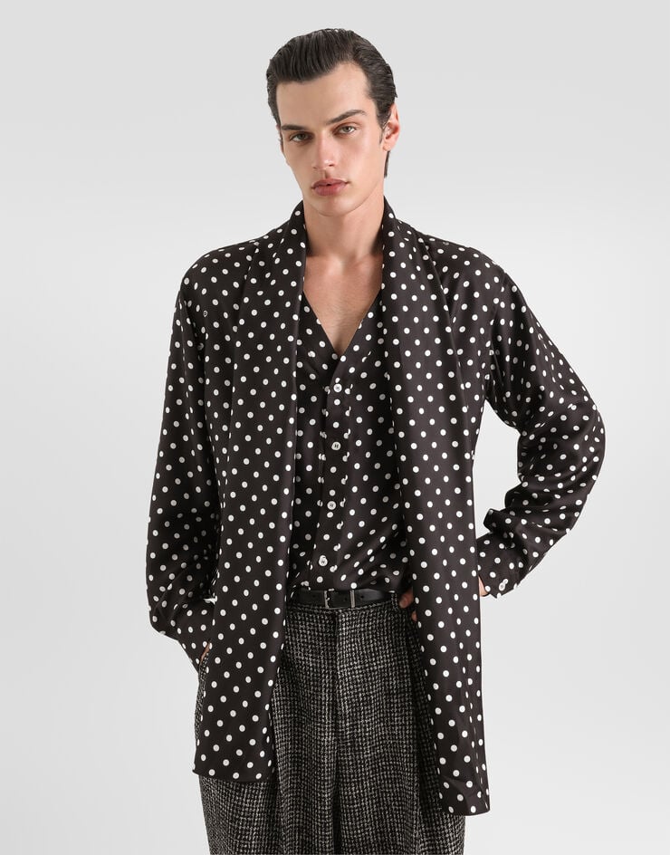 Dolce & Gabbana Polka dot-print silk twill Martini shirt Dolce & Gabbana Polka dot-print silk twill Martini shirt Multicolor G5MI1TIS14C