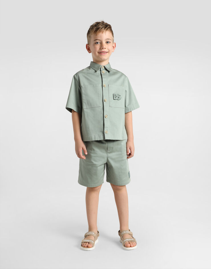 Dolce & Gabbana Cotton sateen bermuda shorts Green L43Q96FUFKA