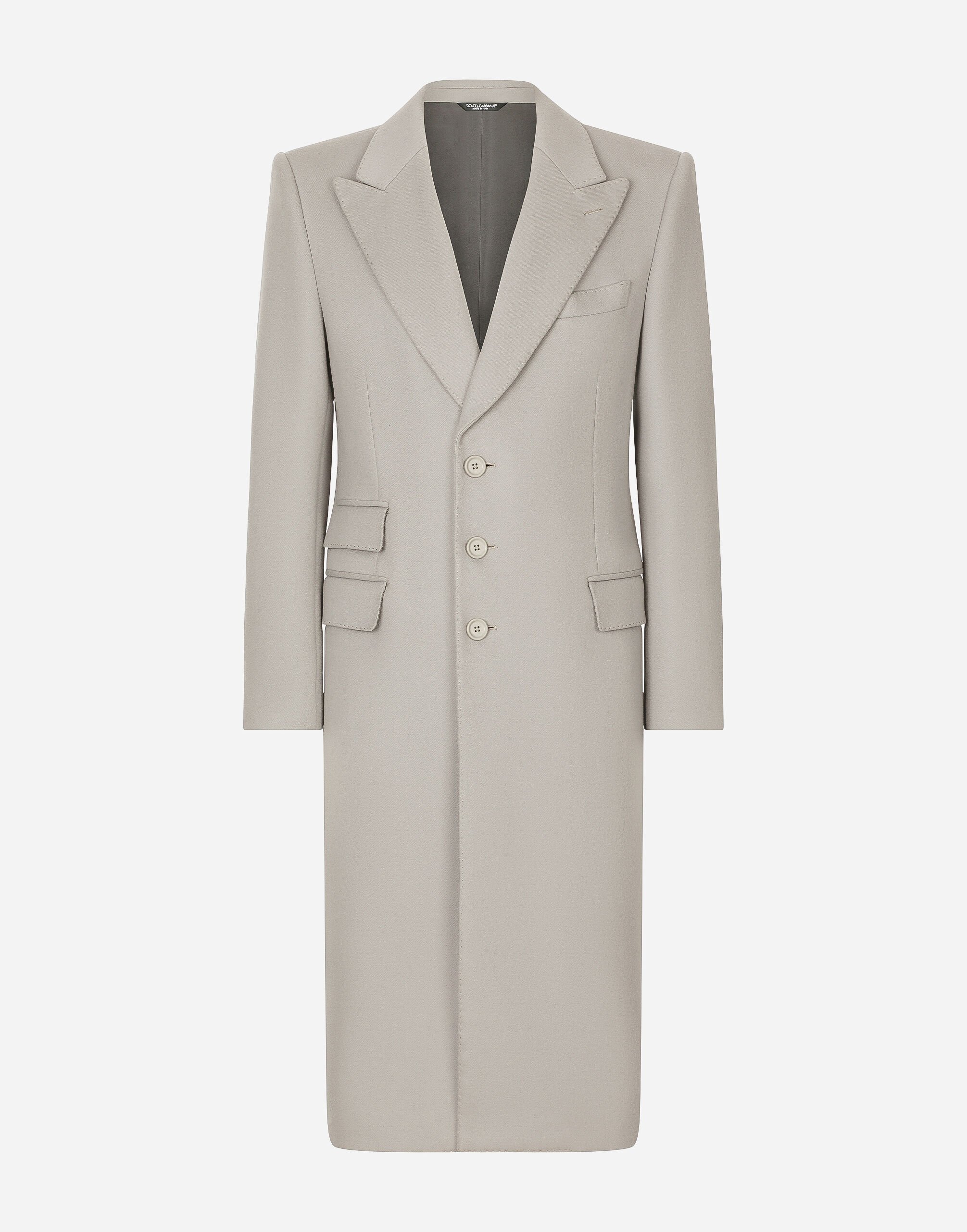 Dolce & Gabbana Single-breasted double cashmere coat Grey G9AVDTGH464