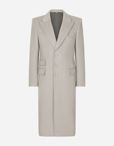 Dolce & Gabbana Single-breasted double cashmere coat Black G5LG0TFUOA5