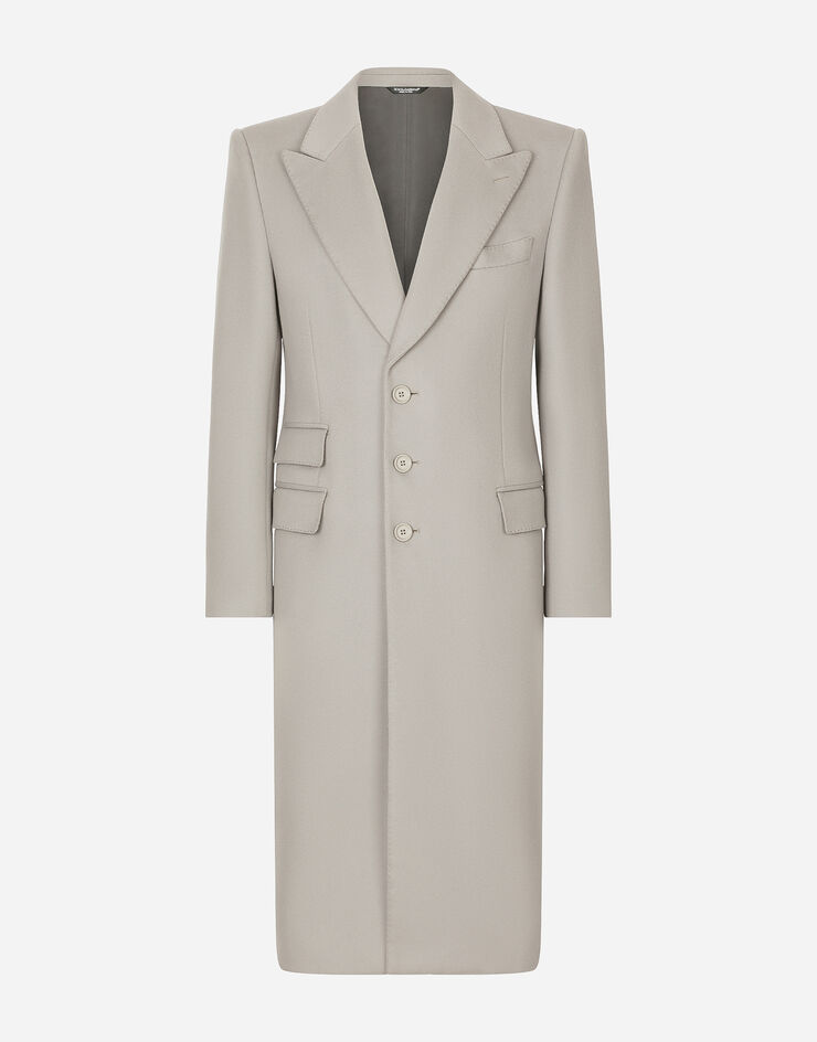 Dolce&Gabbana Single-breasted double cashmere coat Grey G041KTGG914