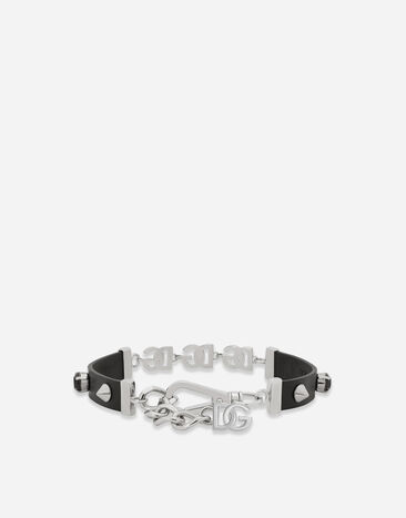 Dolce & Gabbana Leather and brass choker Silver WNO6B1W1111