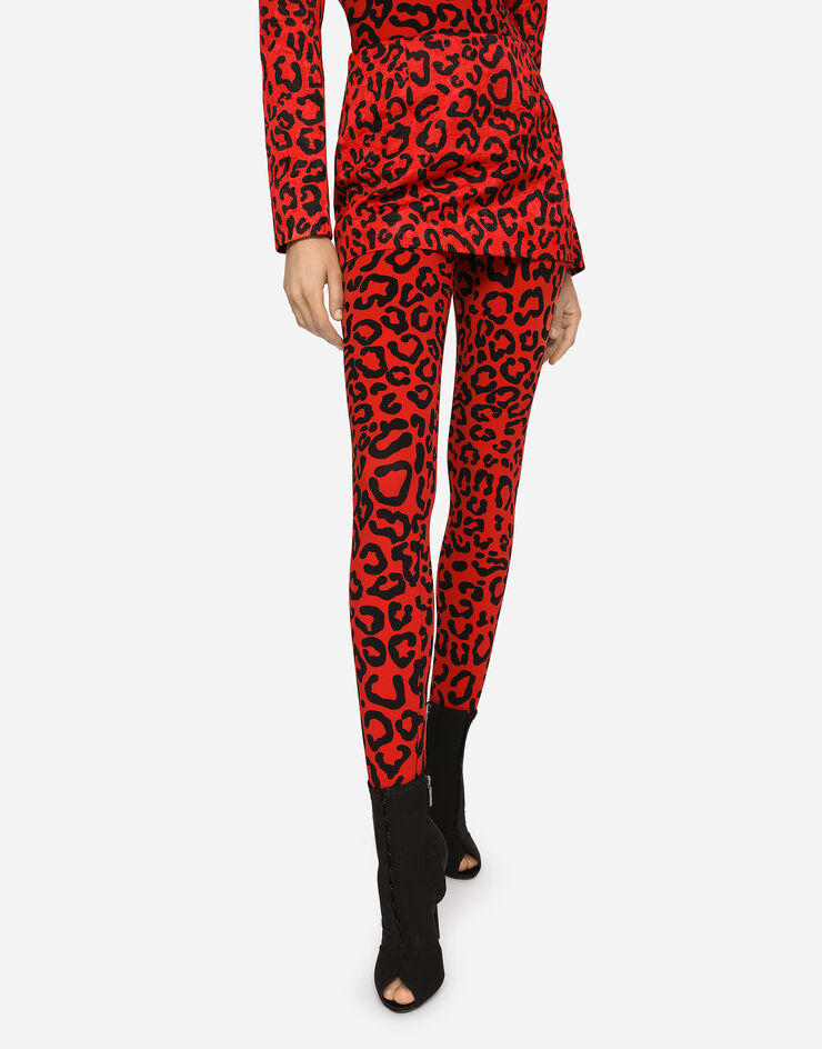 Dolce & Gabbana Leopard-print brocade miniskirt Multicolor F4CC8TFSTBA