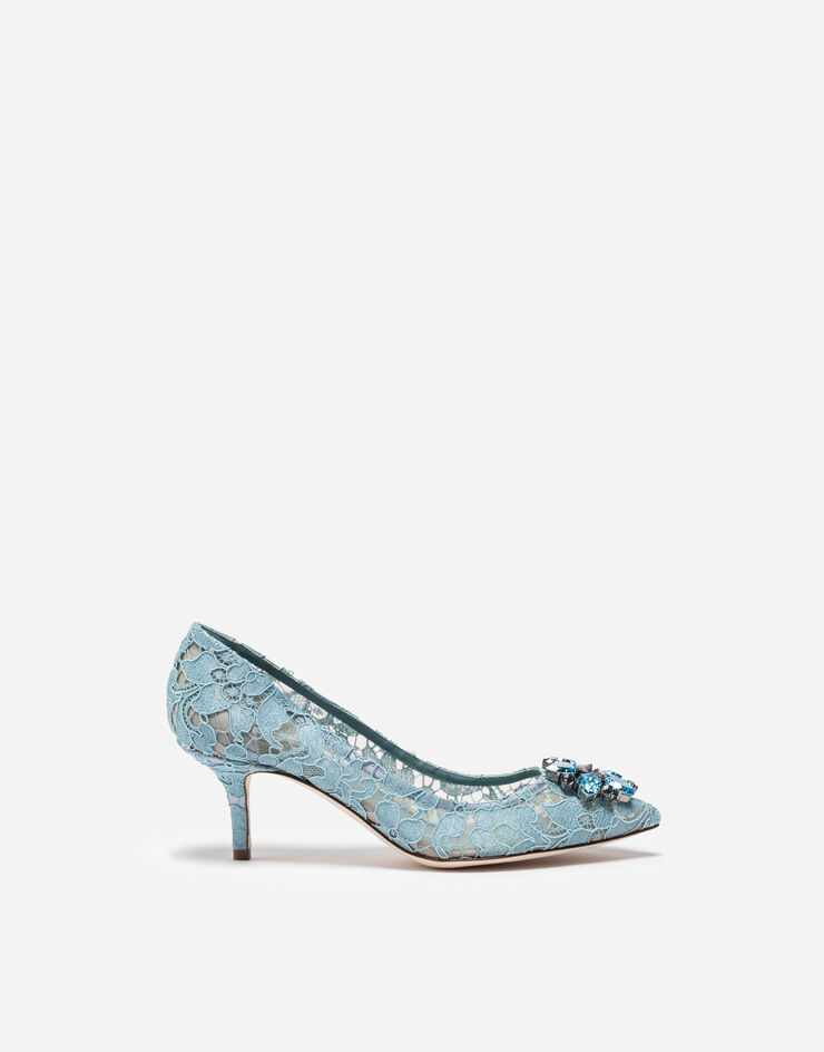 Dolce & Gabbana Lace rainbow pumps with brooch detailing Azure CD0066AL198
