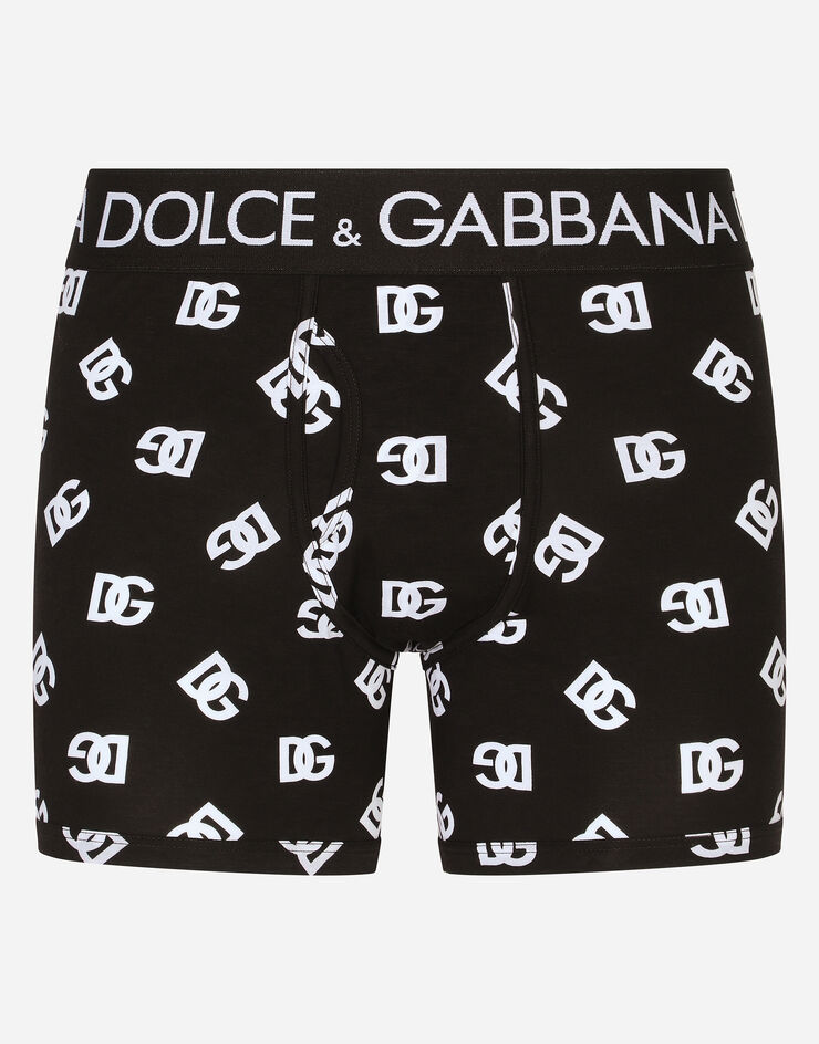 Dolce & Gabbana Long-leg two-way stretch jersey boxers with DG logo print Multicolor M4D35JFSEH3