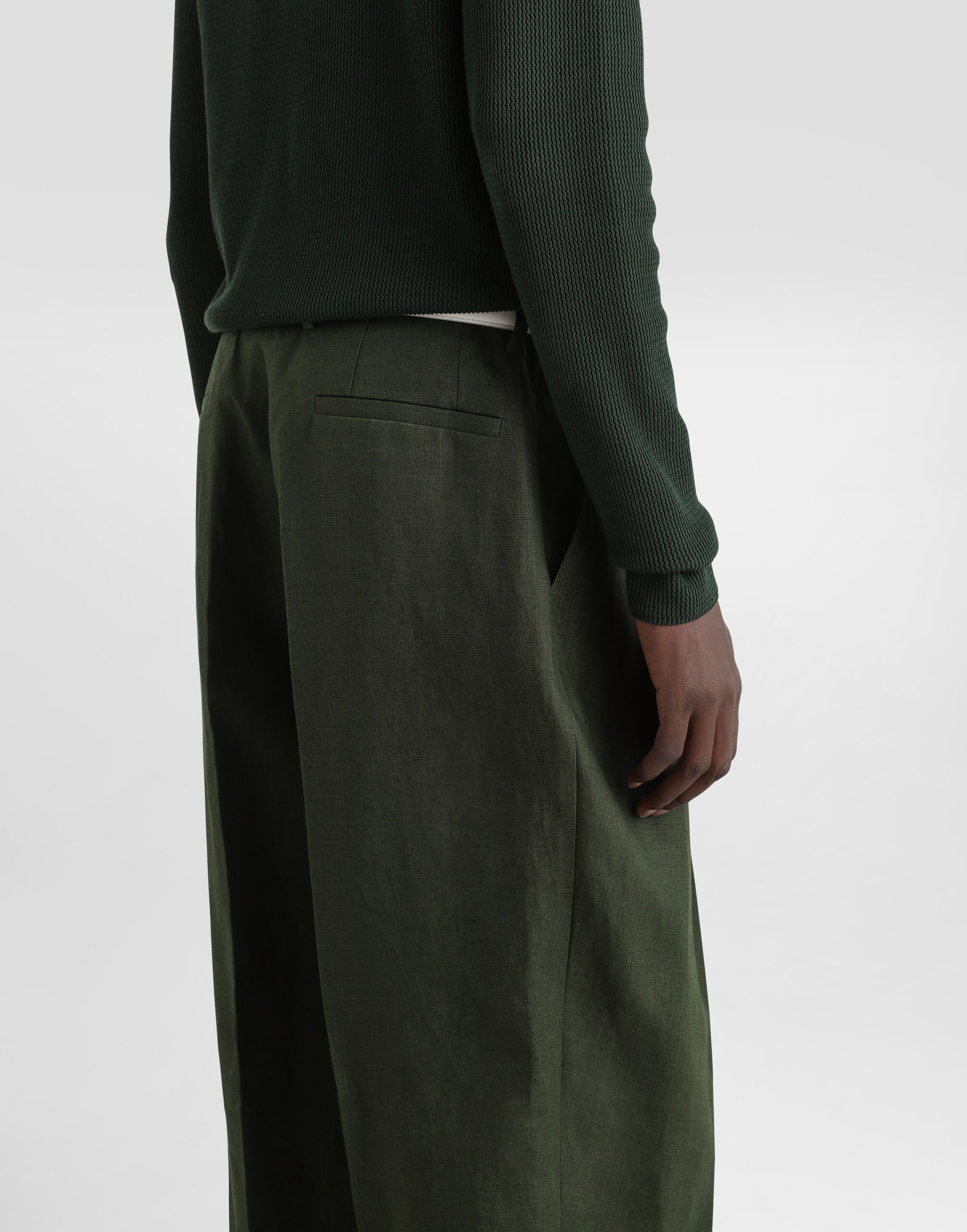 Greenのメンズ リネン パンツ | Dolce&Gabbana®